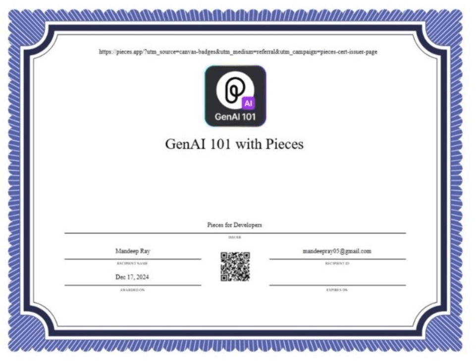 GenAI 101 Badge With Pieces