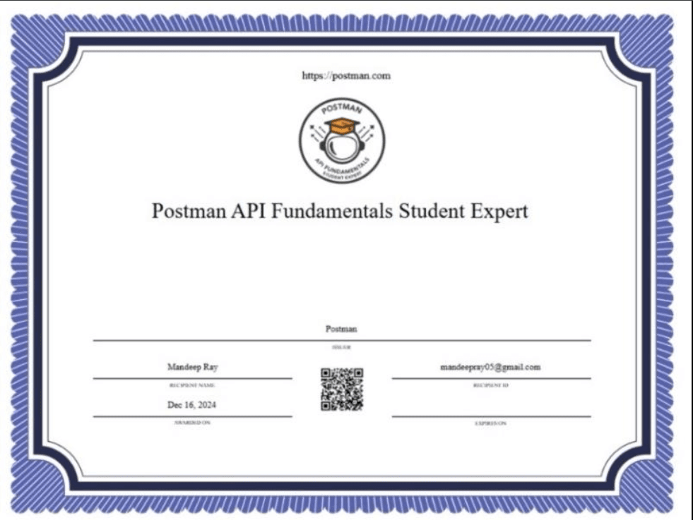 Postman API Fundamentals Student Expert